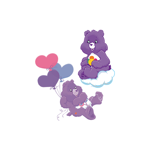 彩虹熊图案可爱卡通熊印花素材两只熊