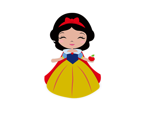 彩色白雪公主卡通人物图案儿童印花素材