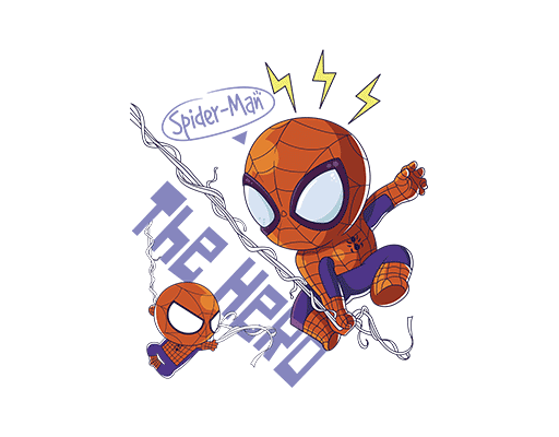 蜘蛛侠图案卡通人物图案手绘卡通动画片图案儿童印花素材