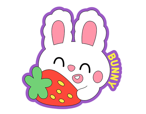 卡通兔子头像图案手绘兔子草莓图案可爱卡通动物头像