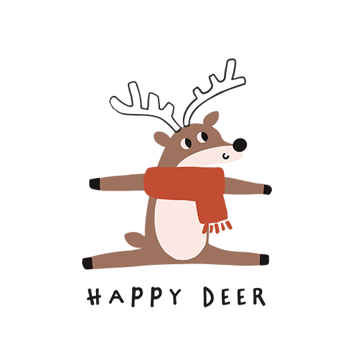 卡通小熊图案手绘小熊卡通动物图案卡通鹿图案围巾鹿