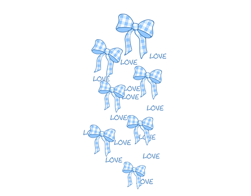 卡通蝴蝶结图案手绘蝴蝶结儿童印花素材