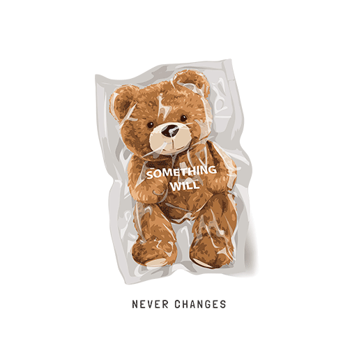 卡通小熊图案包装袋小熊印花素材儿童印花素材毛绒玩具熊