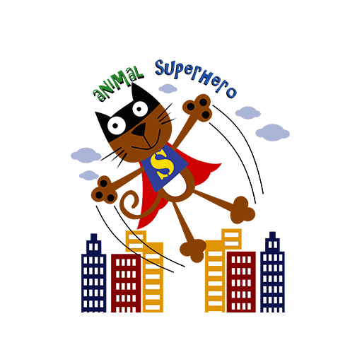 卡通动物图案手绘卡通超人印花素材儿童印花素材