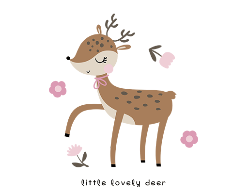 卡通鹿图案手绘鹿印花素材儿童印花素材简笔卡通动物