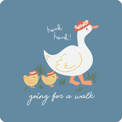 卡通鸭子图案手绘鸭子手写英文字母图案