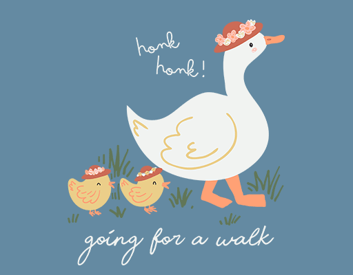 卡通鸭子图案手绘鸭子手写英文字母图案