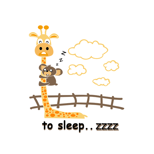 卡通长颈鹿图案卡通动物图案儿童印花素材