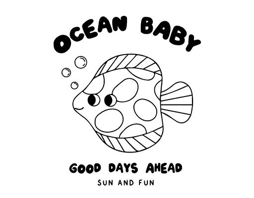 卡通鱼图案手绘鱼儿童印花素材卡通动物