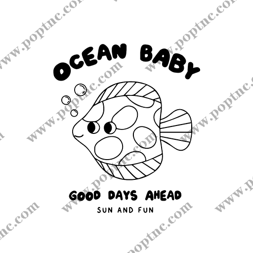 卡通鱼图案手绘鱼儿童印花素材卡通动物