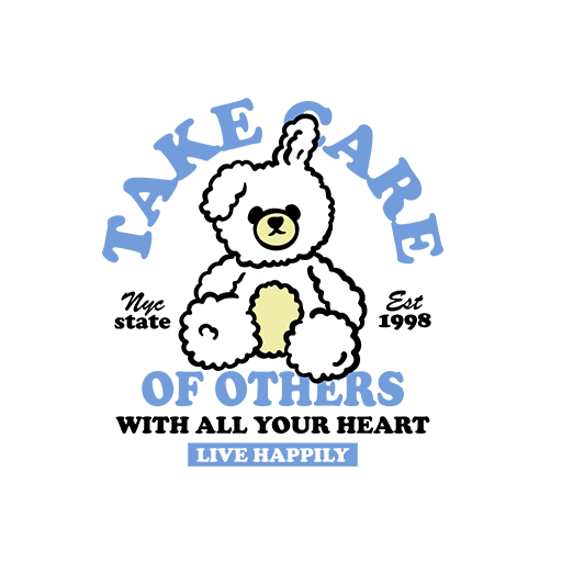 卡通小熊图案手绘小熊儿童印花素材涂鸦熊印花素材