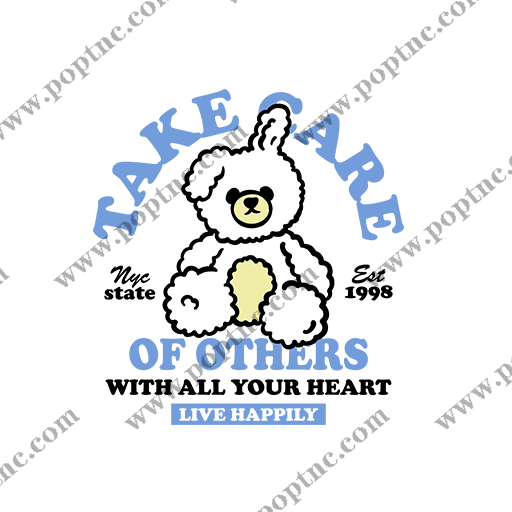 卡通小熊图案手绘小熊儿童印花素材涂鸦熊印花素材