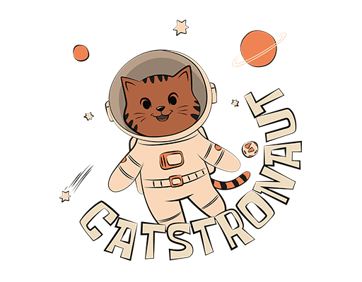 卡通猫咪图案宇航员猫咪儿童印花素材