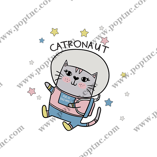 卡通猫咪头像可爱猫宇航员猫图案儿童印花素材
