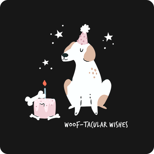 可爱卡通动物图案儿童印花素材蛋糕小狗图案