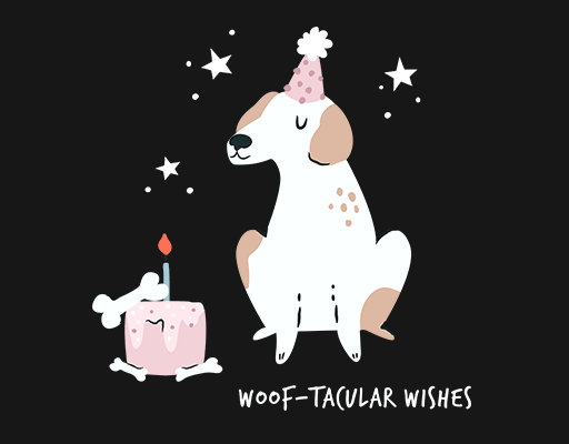 可爱卡通动物图案儿童印花素材蛋糕小狗图案