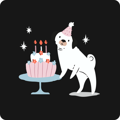 卡通小狗图案手绘小狗蛋糕小狗儿童印花素材