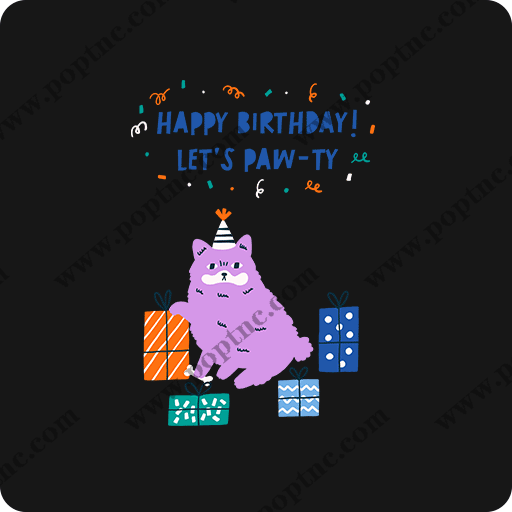 卡通猫咪图案生日猫印花素材可爱卡通动物图案