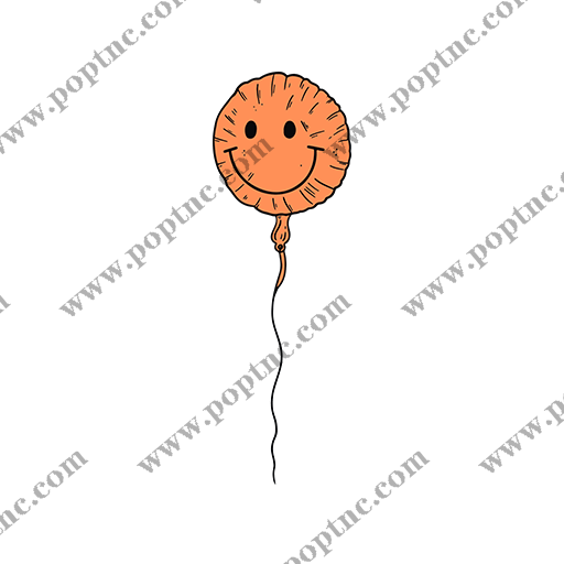 卡通气球图案手绘气球微笑气球印花素材卡通玩具图案