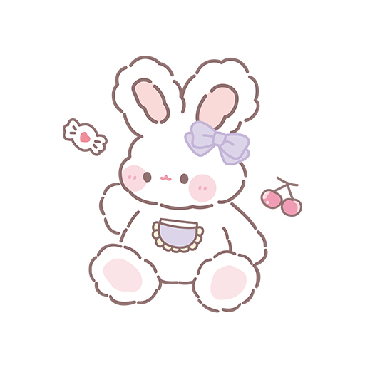 可爱卡通兔子简笔卡通动物儿童印花素材