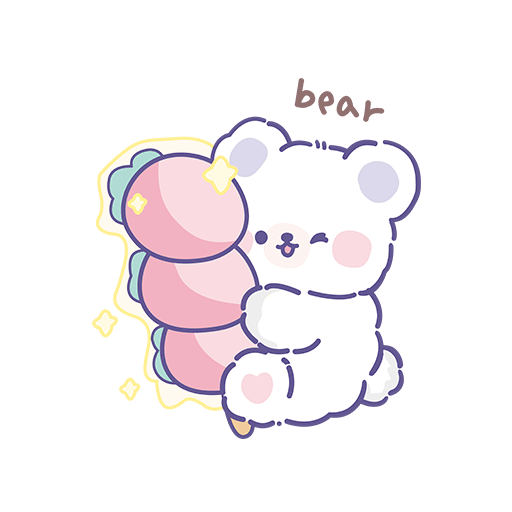 卡通小熊图案手绘小熊儿童印花素材T恤卫衣印花素材