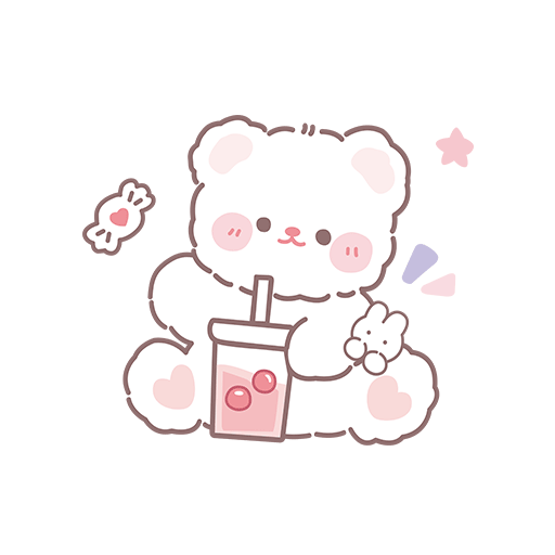 卡通小熊图案手绘小熊奶茶小熊可爱卡通儿童印花素材