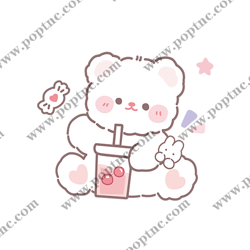 卡通小熊图案手绘小熊奶茶小熊可爱卡通儿童印花素材