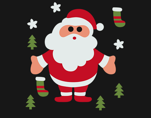 卡通圣诞老人图案卡通老头图案儿童印花素材