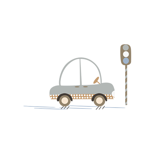 卡通汽车图案手绘汽车儿童印花素材婴幼儿印花图案