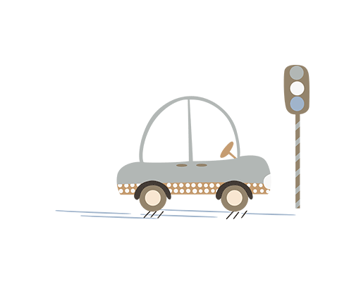 卡通汽车图案手绘汽车儿童印花素材婴幼儿印花图案