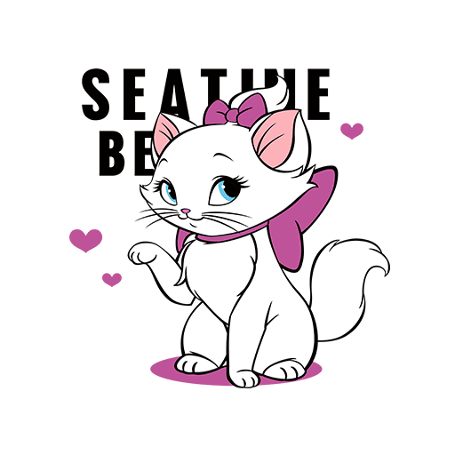 卡通猫咪图案手绘玛丽猫儿童印花素材