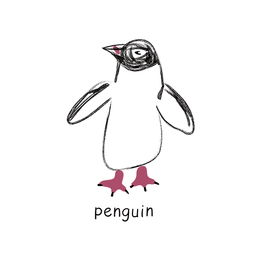 卡通企鹅图案手绘企鹅简笔卡通动物儿童印花素材