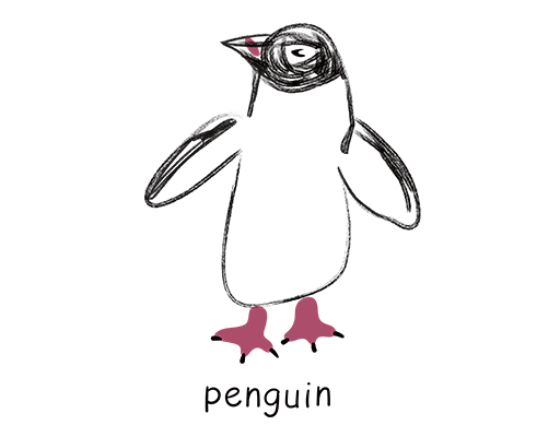 卡通企鹅图案手绘企鹅简笔卡通动物儿童印花素材