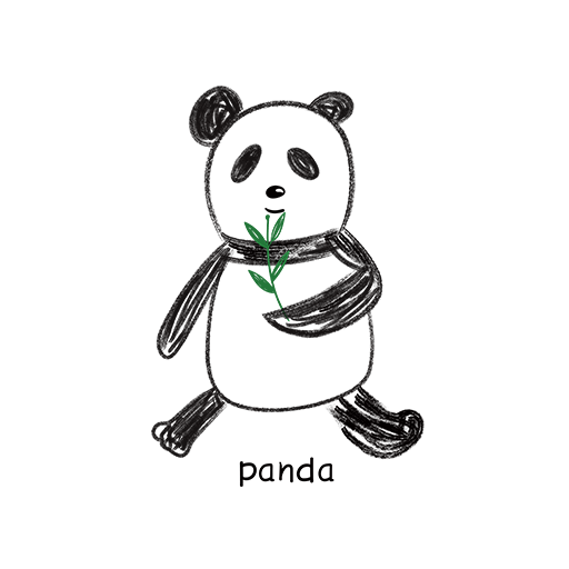 手绘熊猫图案卡通熊猫儿童印花素材卡通动物图案