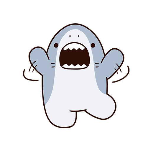 卡通鲨鱼图案手绘鲨鱼儿童印花素材卡通海洋生物图案