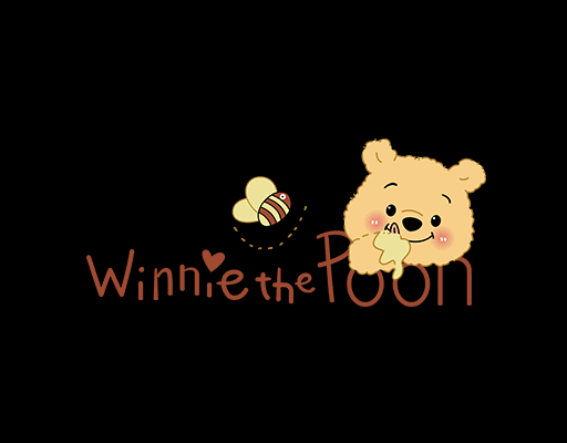 卡通小熊头像手绘小熊卡通英文字母图案维尼熊头图案蜜蜂