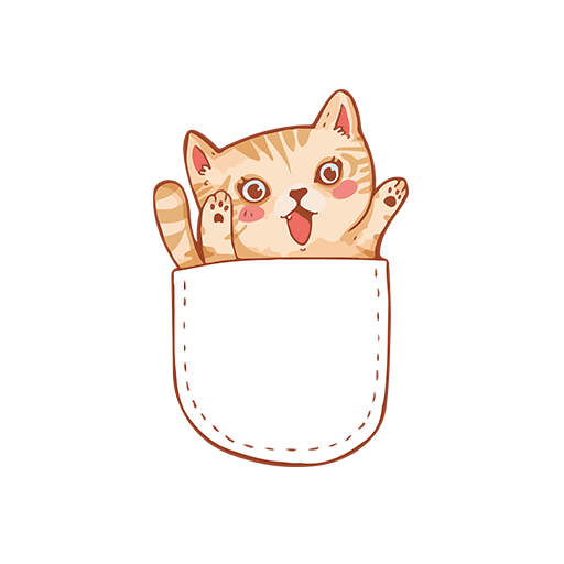 卡通猫咪口袋猫图案儿童印花素材手绘猫