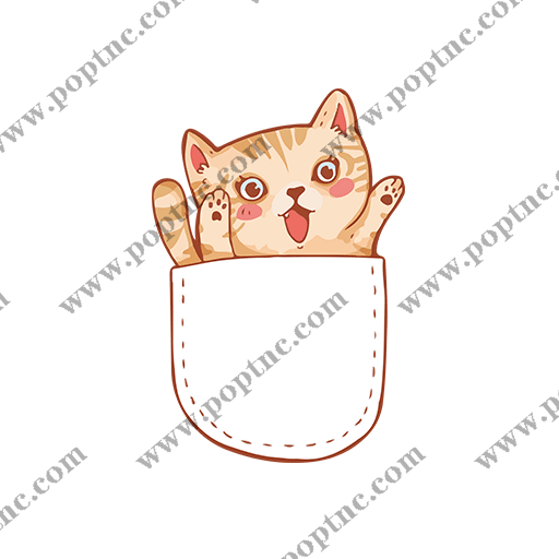 卡通猫咪口袋猫图案儿童印花素材手绘猫
