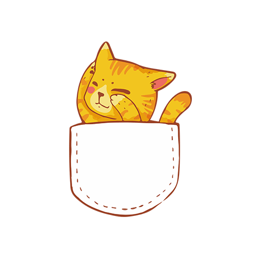 卡通猫咪图案口袋猫头像儿童印花素材