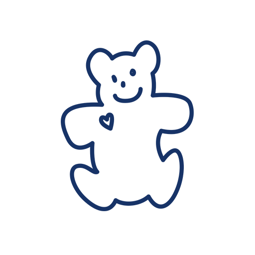 手绘小熊线条图案卡通小熊儿童印花素材简笔卡通图案