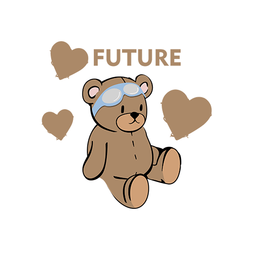 卡通小熊图案手绘小熊可爱卡通儿童印花素材爱心小熊