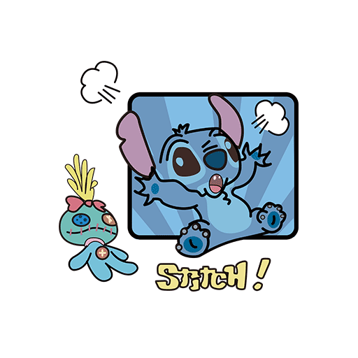 史迪仔图案手绘卡通动画片图案星际宝贝图案儿童印花素材