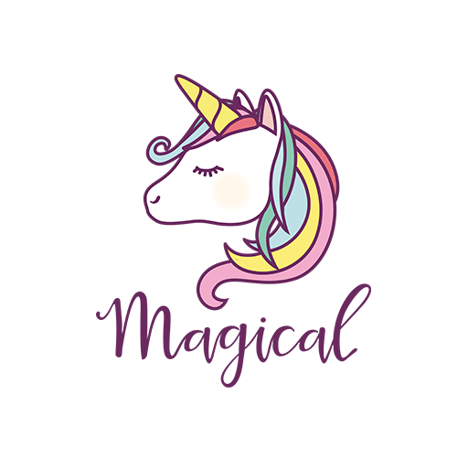 卡通动物图案独角兽图案手写英文字母图案卡通马头