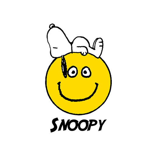 动画片图案史努比卡通图案snoopy印花素材微笑表情图案儿童印花素材