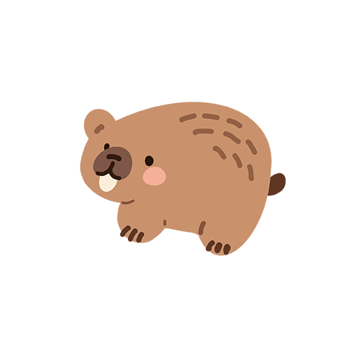 卡皮巴拉图案手绘卡通图案可爱卡通动物简笔卡通动物