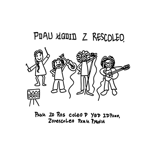 卡通人物图案唱歌人物图案弹吉他人物图案卡通英文字母