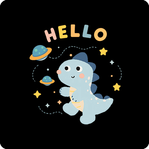 卡通恐龙图案手绘恐龙印花素材卡通动物