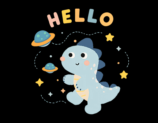 卡通恐龙图案手绘恐龙印花素材卡通动物