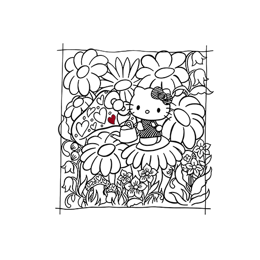 hello kitty图案手绘动画片卡通图案