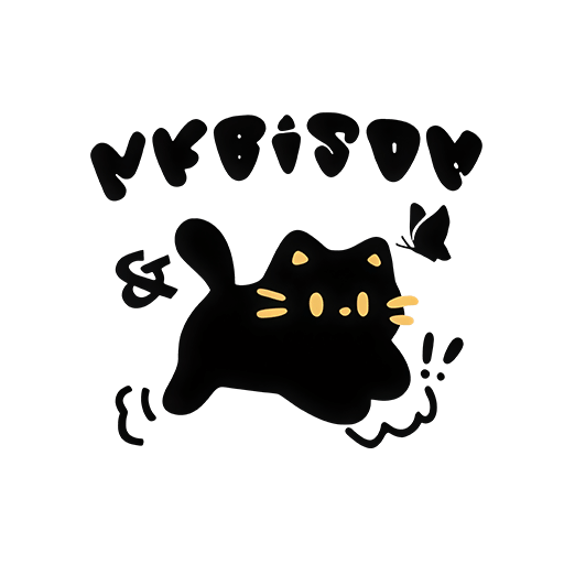 卡通猫咪图案黑色猫图案卡通英文字母